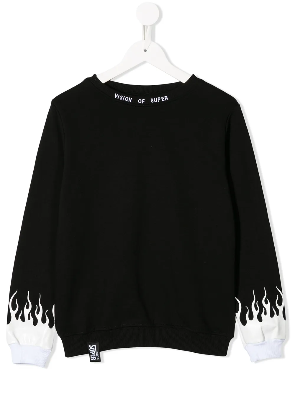 Vision Of Super Kids' Sweatshirt Mit Flammen-print In Black