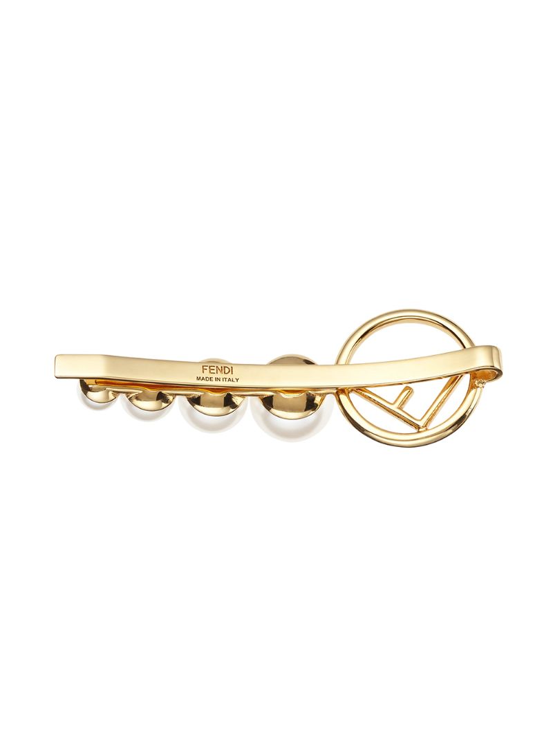 Shop Fendi F Is  Hair Clip In Gold