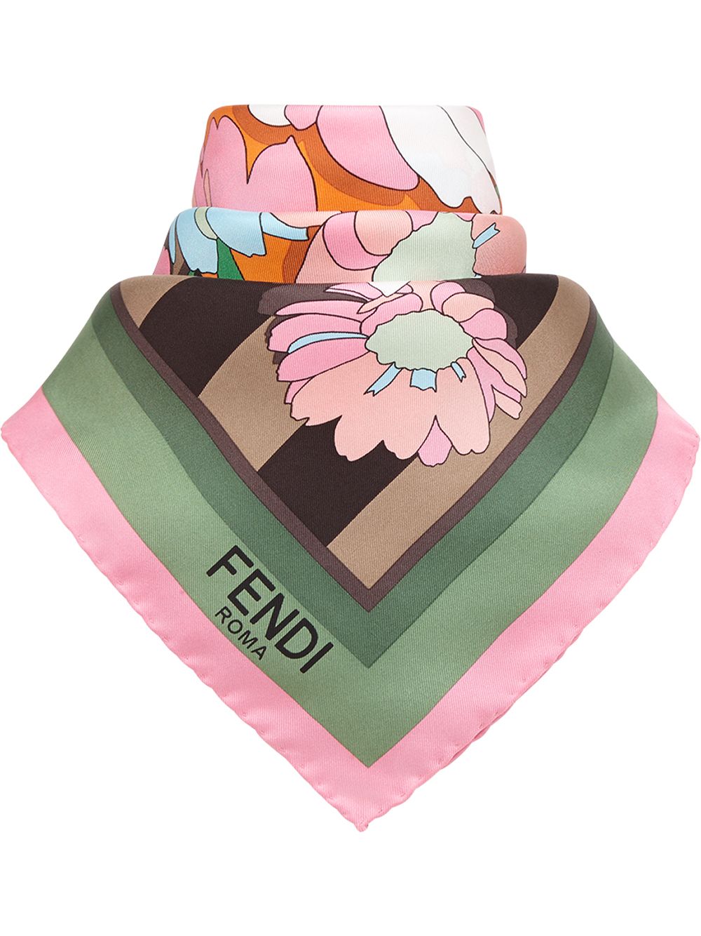 фото Fendi платок с цветочным принтом