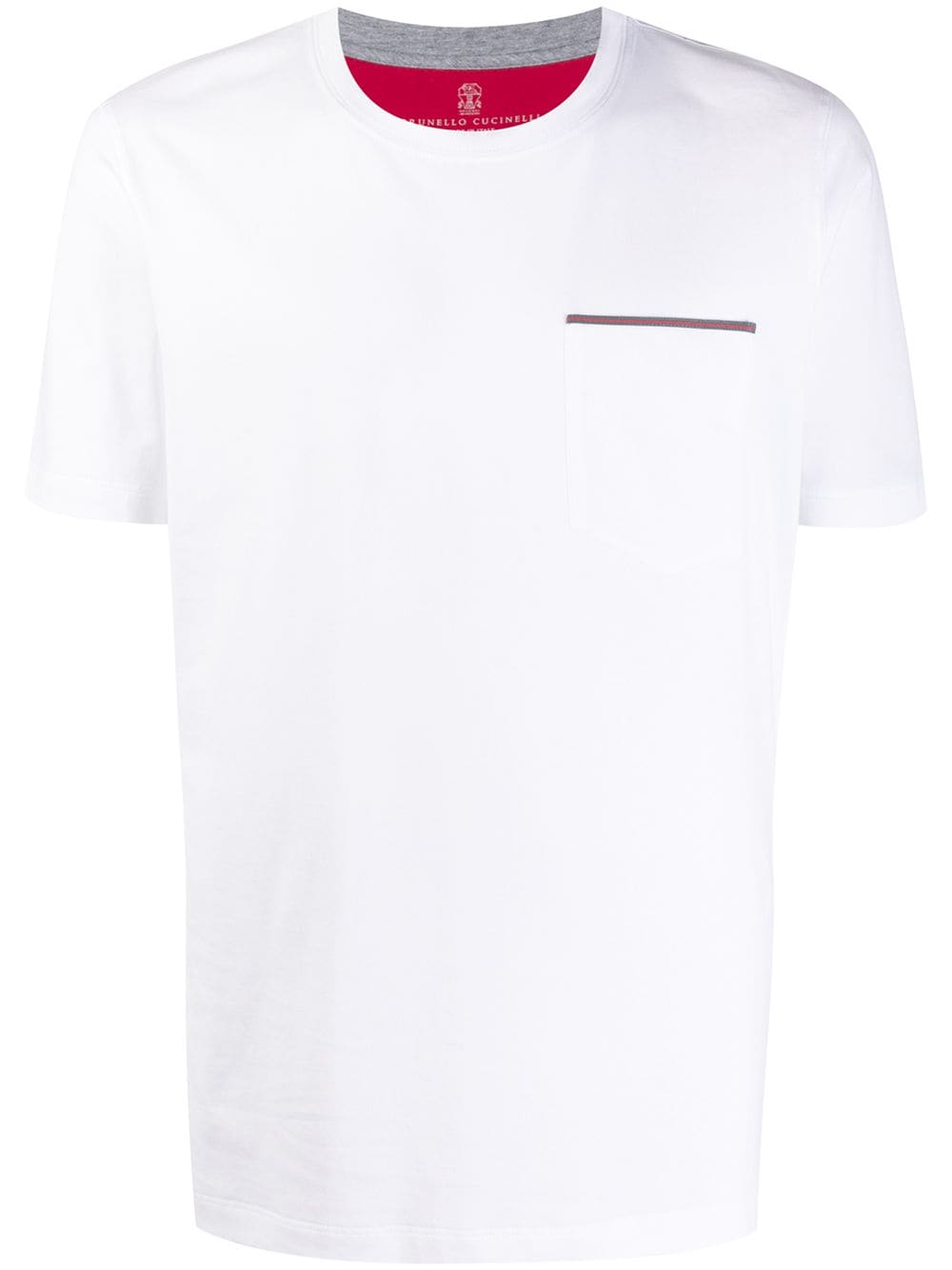 Brunello Cucinelli Chest Pocket Crew Neck T-shirt In White