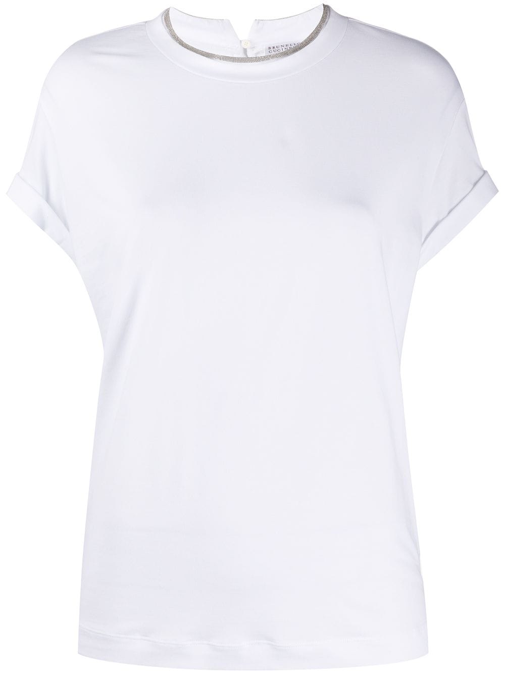 Brunello Cucinelli Bead-collar T-shirt In White