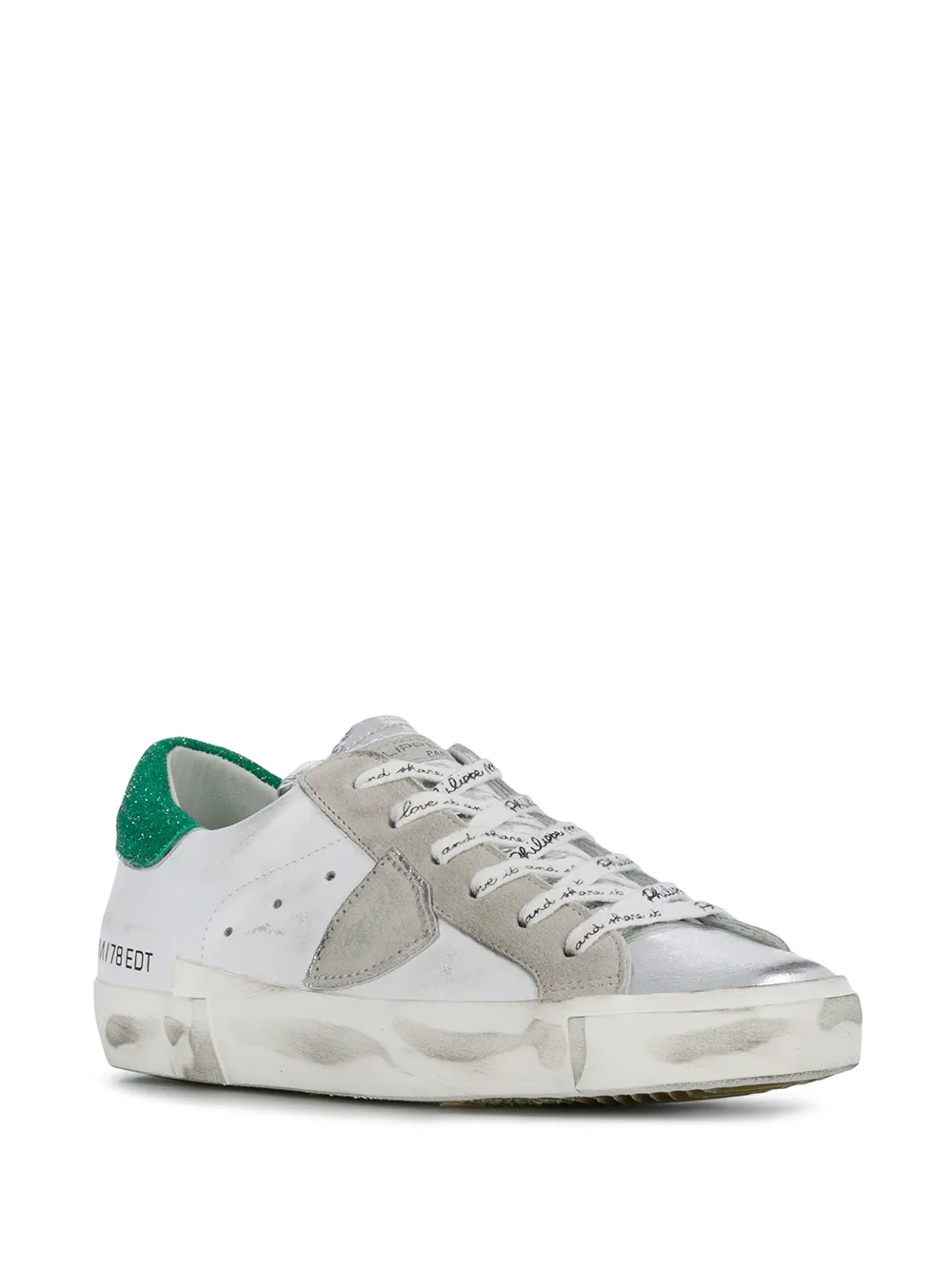 Philippe Model Paris Gerafelde sneakers Wit