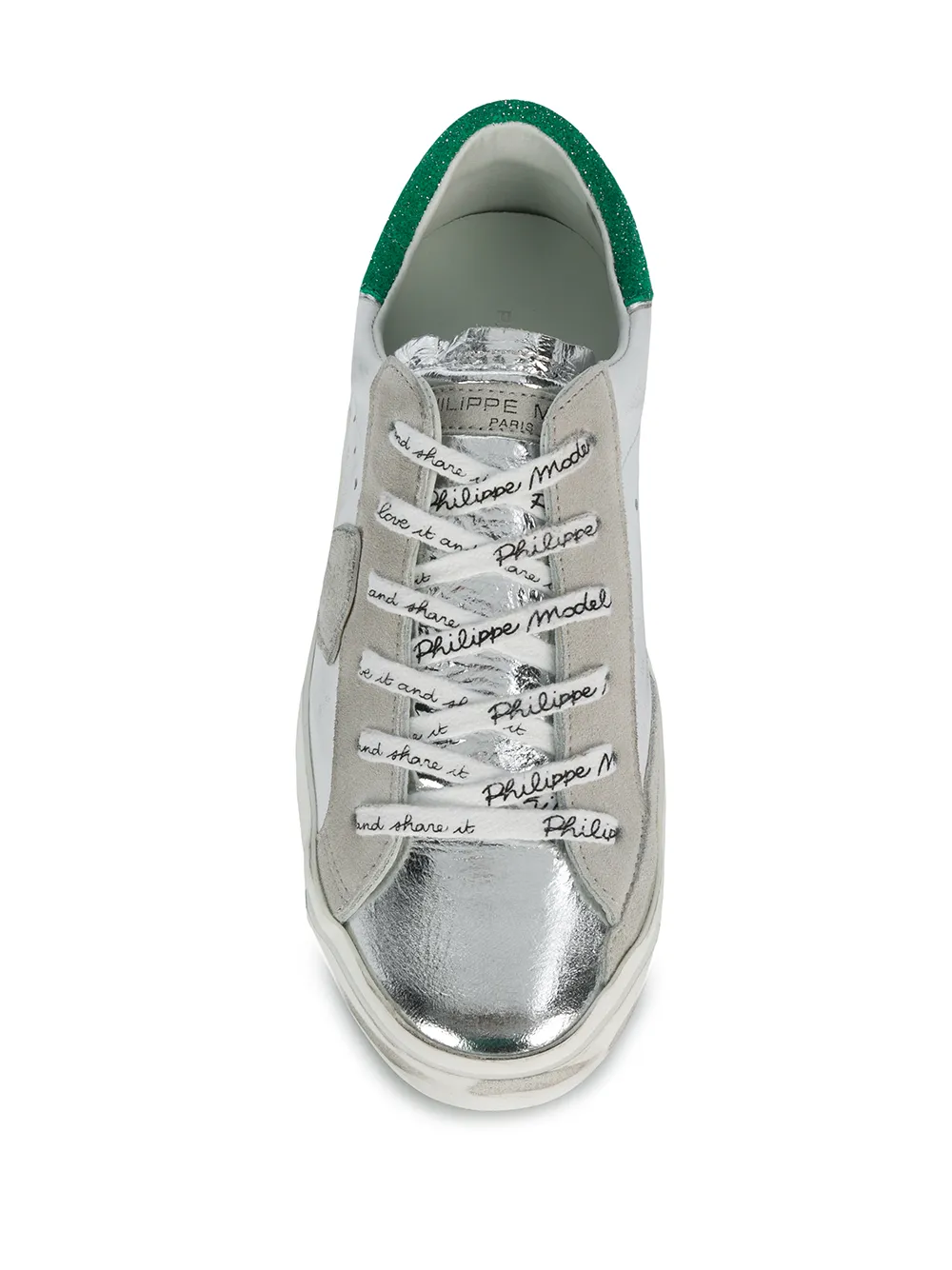 Philippe Model Paris Gerafelde sneakers Wit