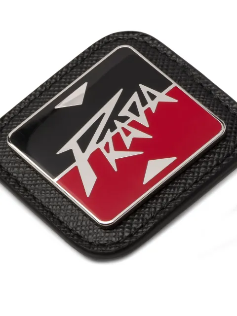 prada logo brooch