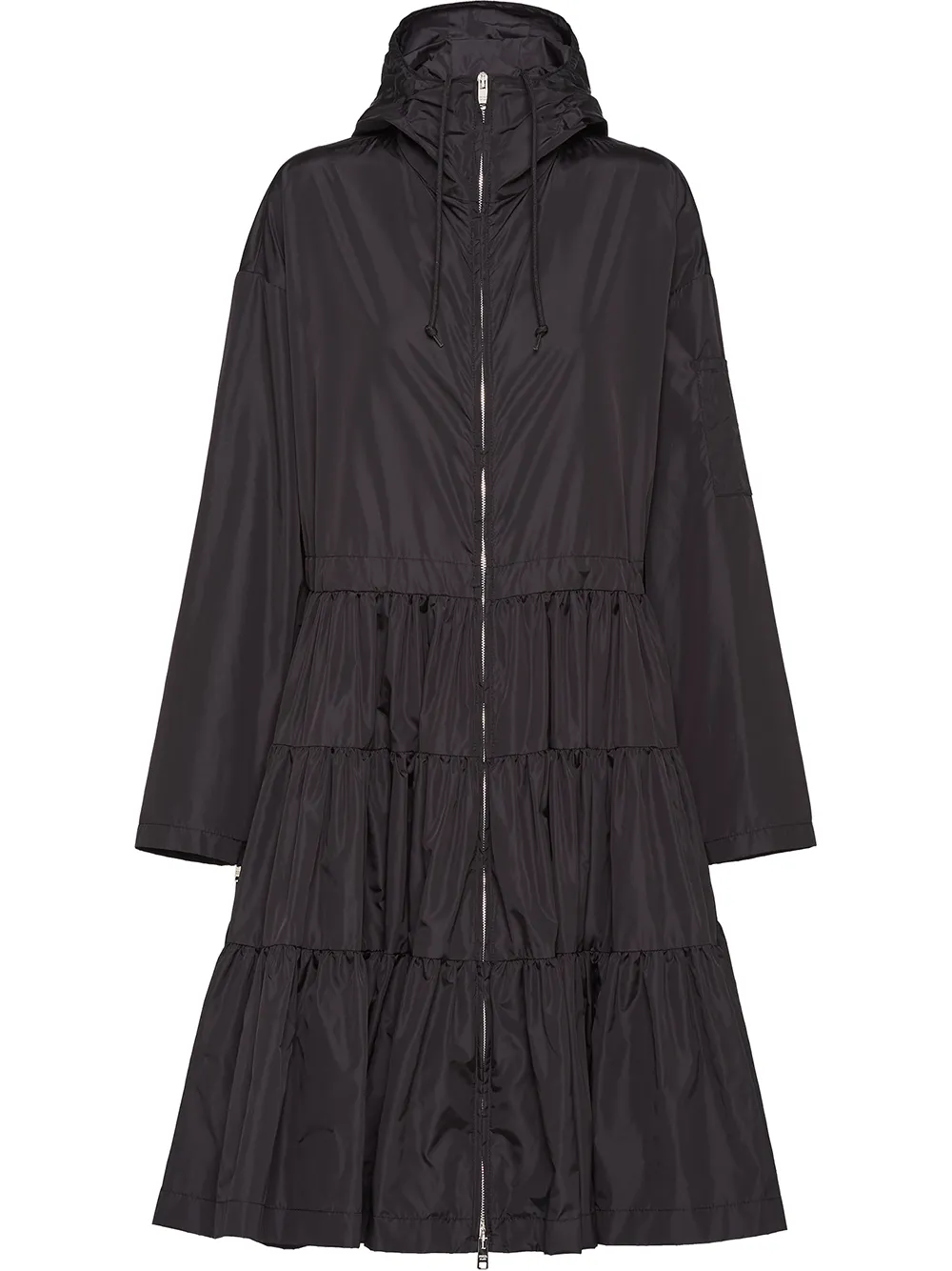 PRADA TIERED MIDI RAINCOAT