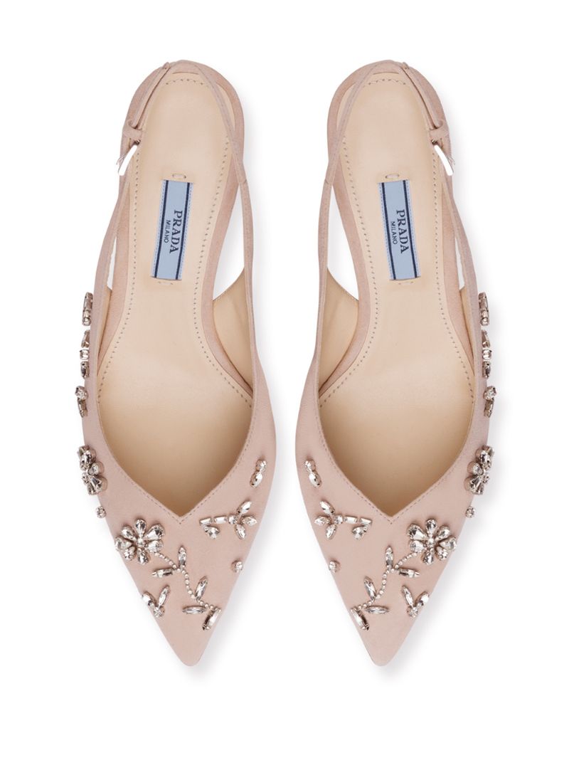 Shop Prada Crystal Embellished Pumps In Pink