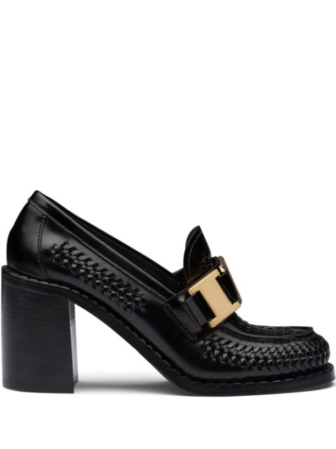 heeled loafers prada