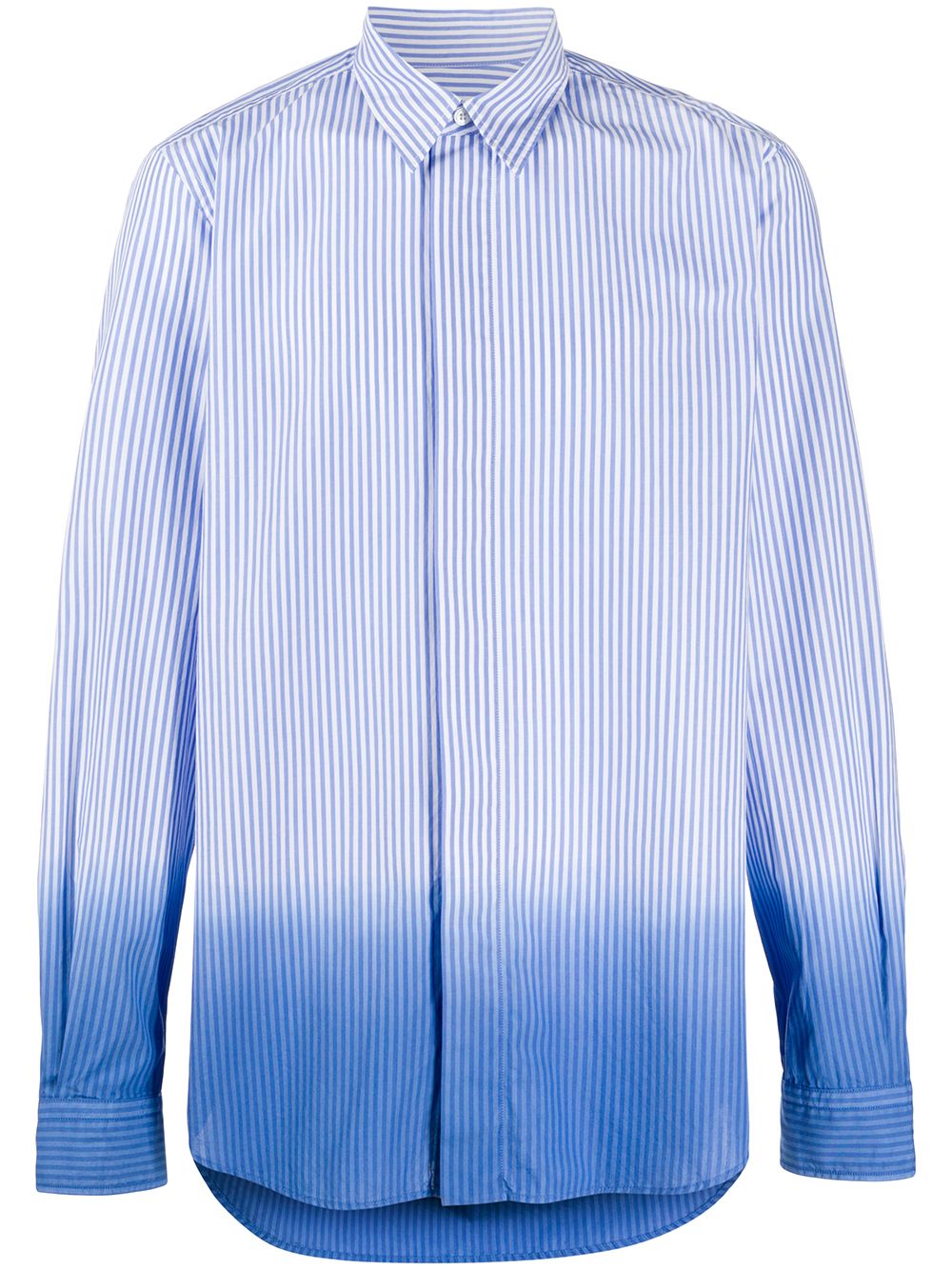 Stella Mccartney Striped Gradient Long-sleeve Shirt In Blue