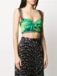 Versace botanical-print bralette top