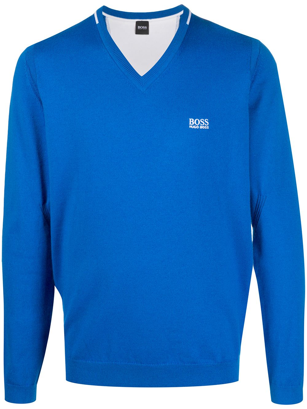 Shop Hugo Boss V-neck Jumper In Blue