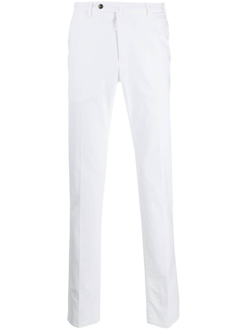 Pt01 Slim-fit Tailored Trousers In White