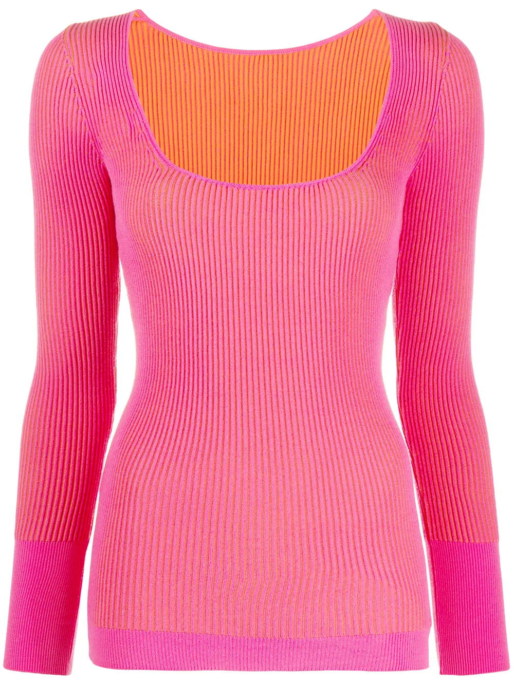 JACQUEMUS RIBBED KNIT SCOOP NECK JUMPER