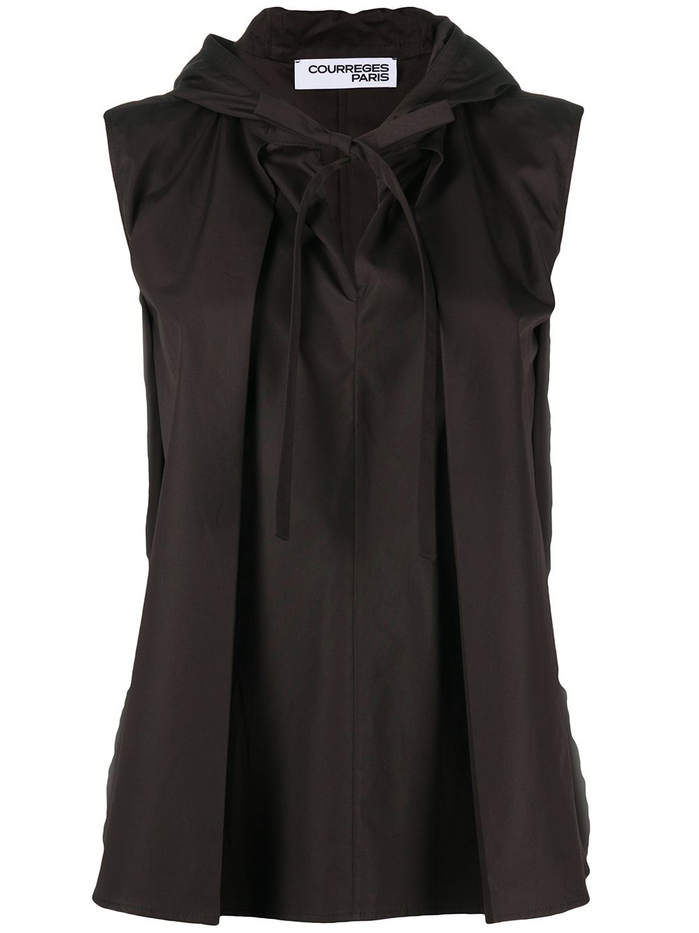 фото Courrèges блузка с открытыми плечами и завязками на воротнике