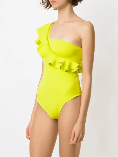 yellow ruffle swimsuit