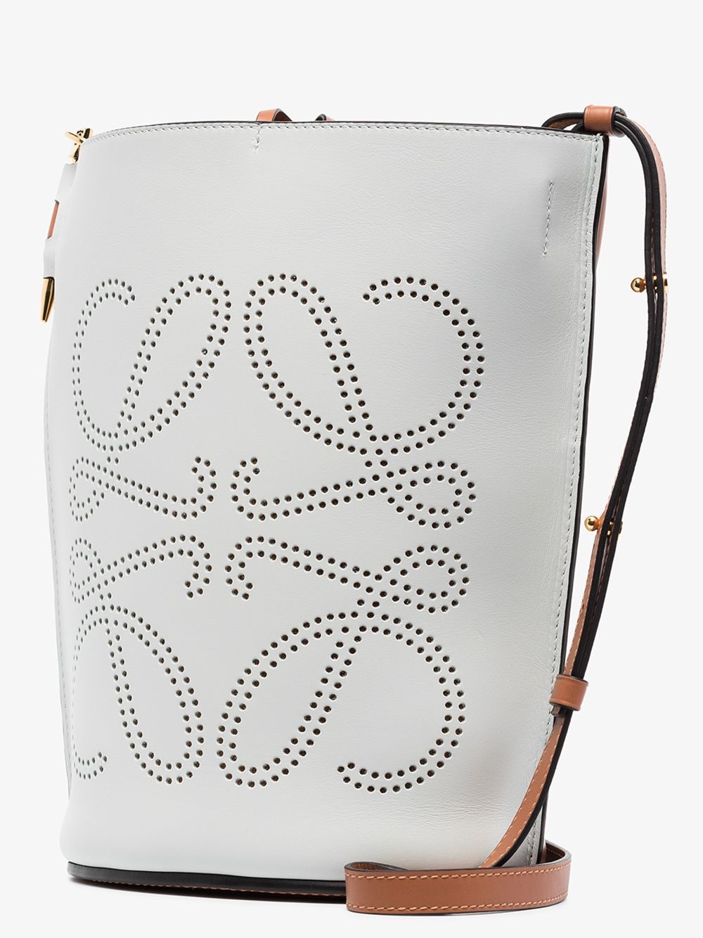 Gate Anagram-perforated Leather Bucket Bag In White Multi