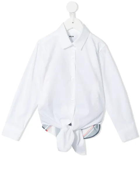 MSGM Kids 타이 프런트 노티컬 셔츠