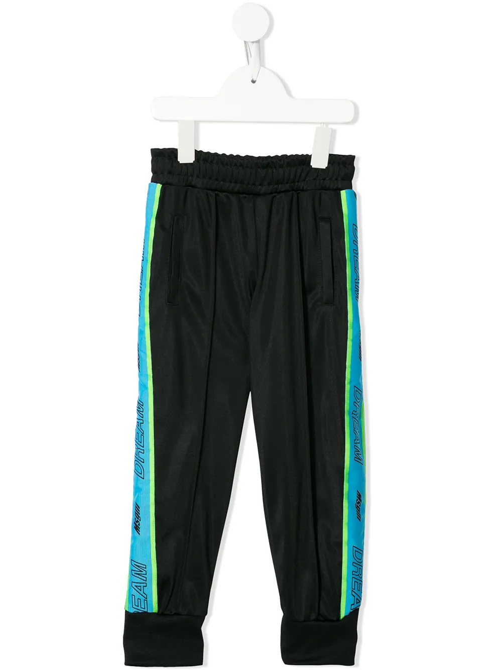Msgm Kids' Contrast Stripe Joggers In Black