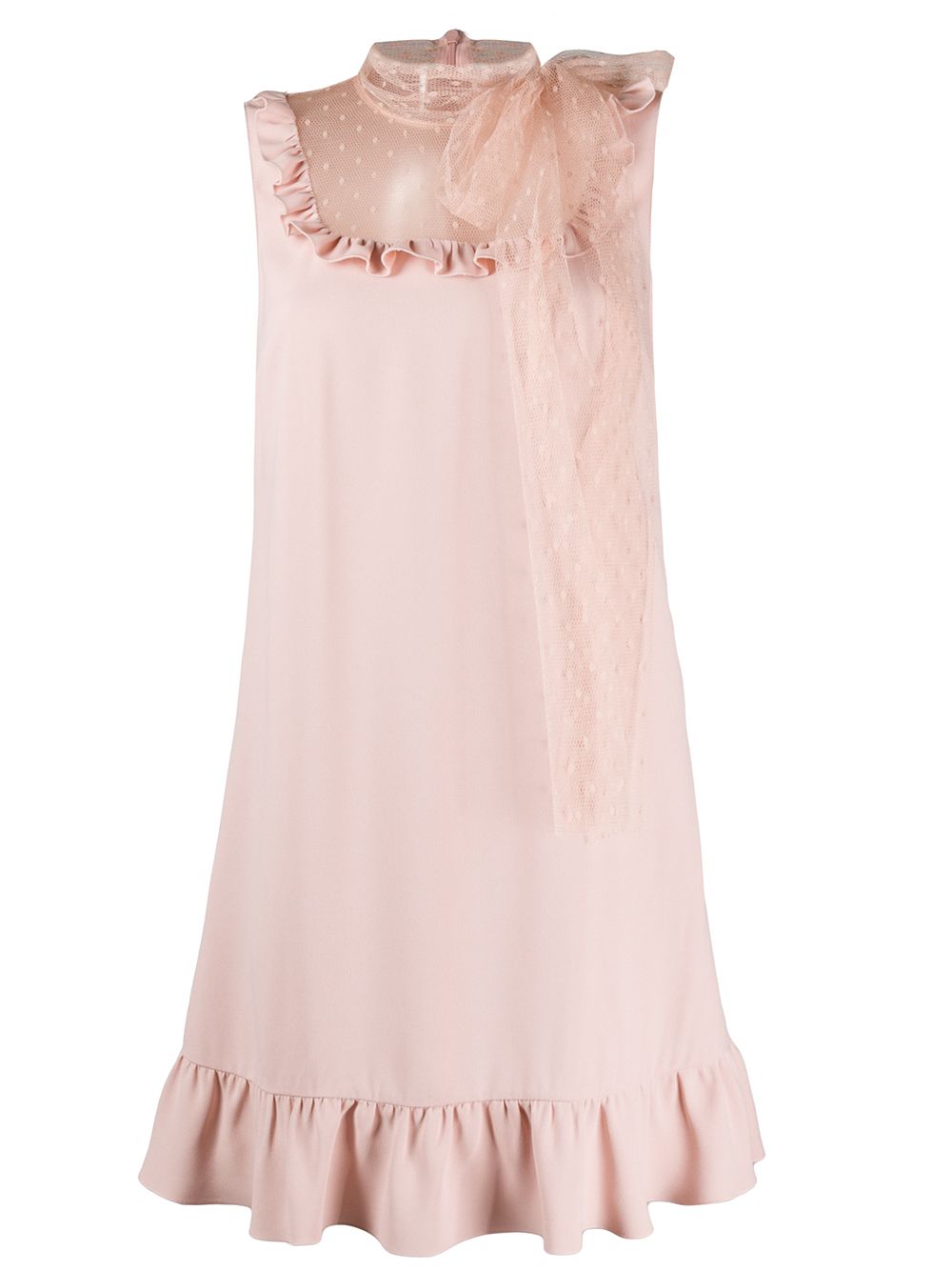 Shop Red Valentino Point D'esprit Panel Sleeveless Dress In Pink