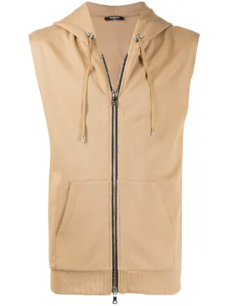 balmain sleeveless hoodie