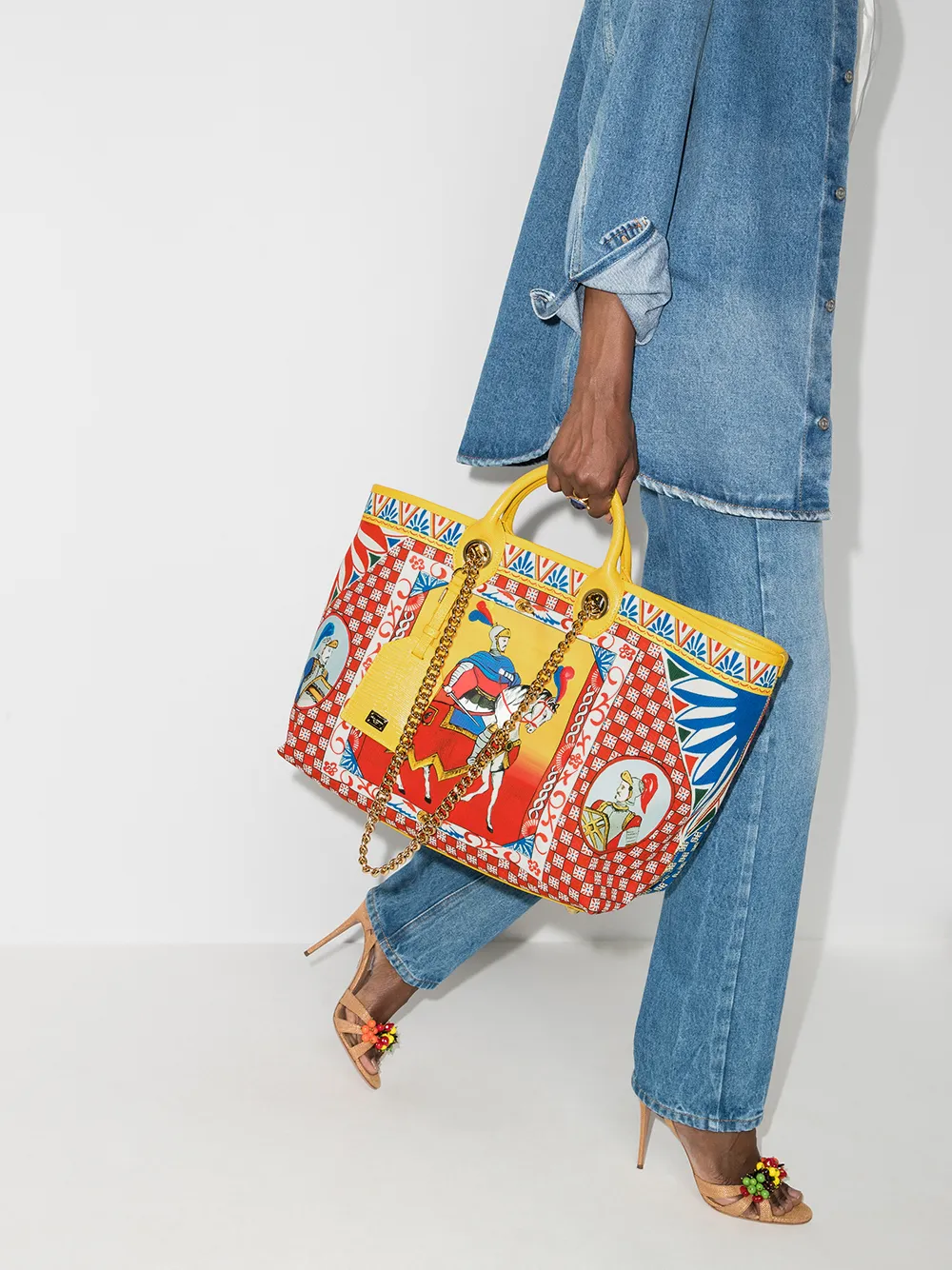 фото Dolce & gabbana сумка-шопер carrettoс из канваса с принтом