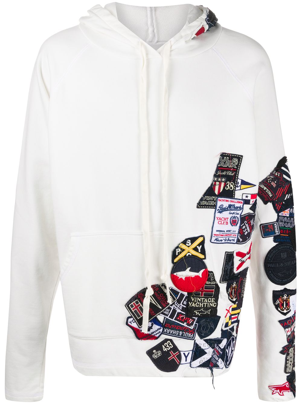 PAUL & SHARK X GREG LAUREN MULTI-PATCH DISTRESSED HOODIE