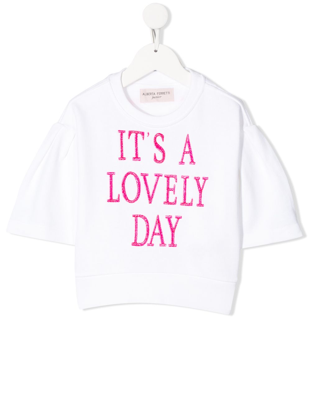 фото Alberta ferretti kids толстовка lovely day с воротником в рубчик