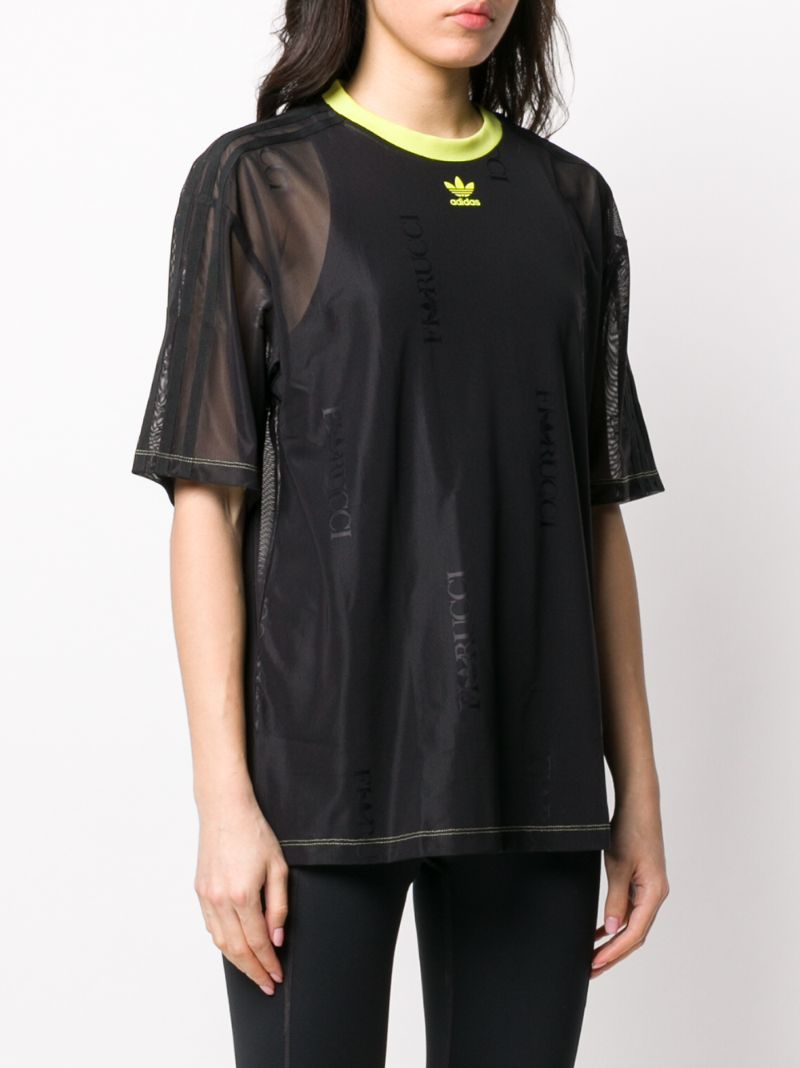 Shop Fiorucci Contrast Collar Sheer T-shirt In Black