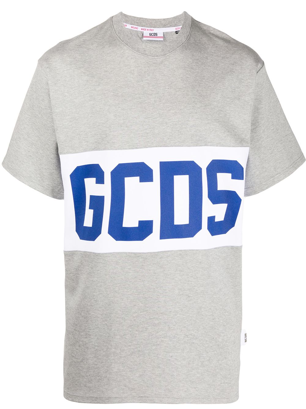 Gcds Short Sleeve T-shirt With Logo Band In Grey