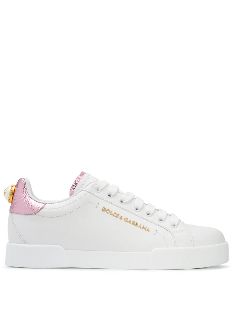 DOLCE & GABBANA PORTOFINO LEATHER SNEAKERS
