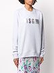 MSGM metallic logo print round neck sweatshirt