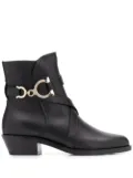 Ferragamo Gancini-strap ankle boots - Black