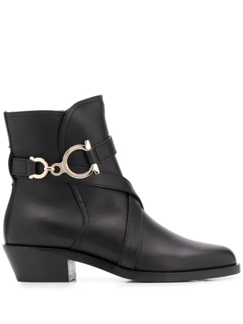 Ferragamo Gancini-strap ankle boots