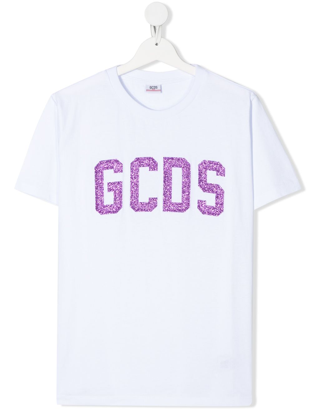 Gcds Teen Glitter Logo T-shirt In 白色