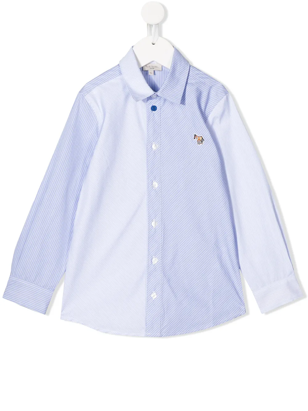 Paul Smith Junior Kids' Contrast Panel Shirt In Blue