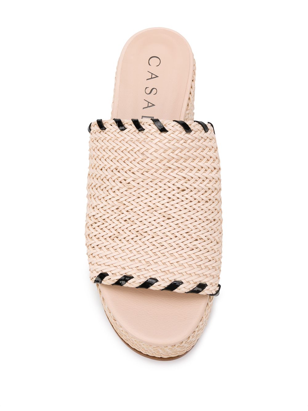 фото Casadei босоножки catenassé на танкетке с контрастной строчкой