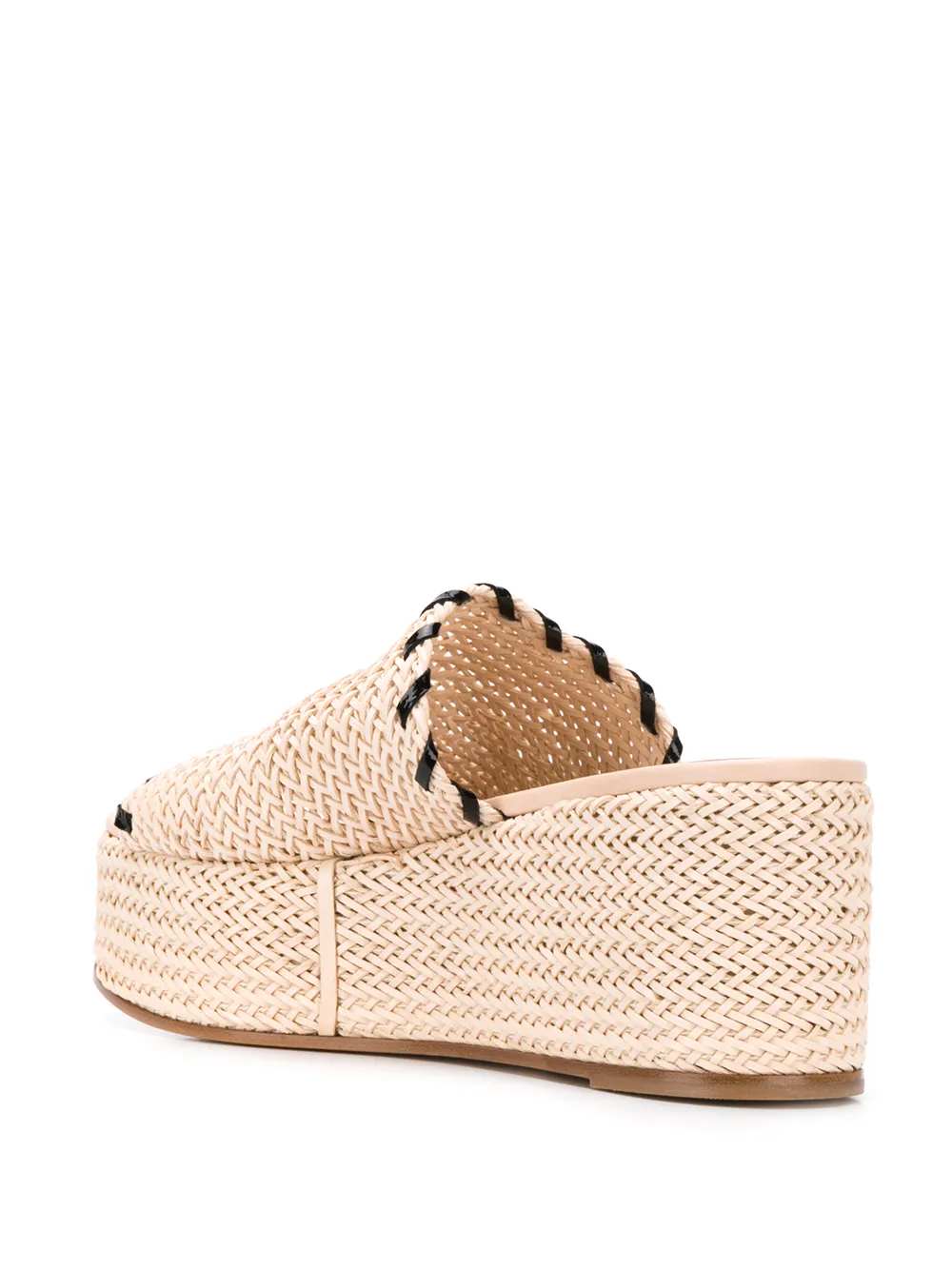 фото Casadei босоножки catenassé на танкетке с контрастной строчкой