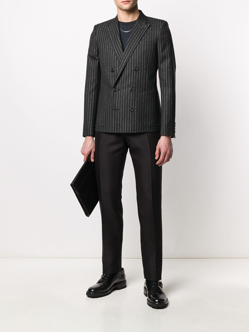 Saint Laurent Blazer met dubbele rij knopen - Zwart