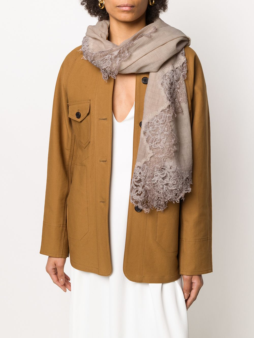 фото Faliero sarti lace-trimmed scarf