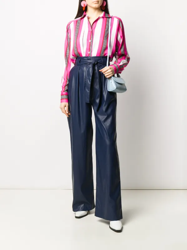 high rise leather trousers