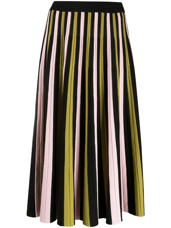 pink and green pleated skirt