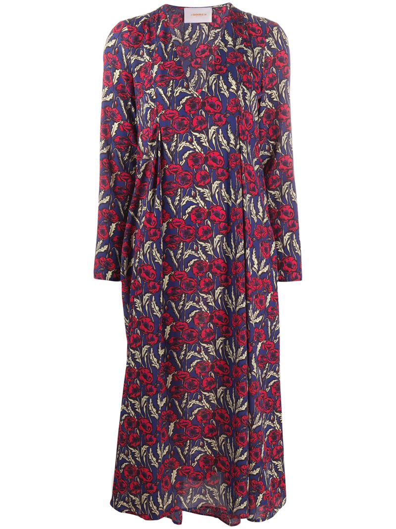 Shop La Doublej Poppy Print Shift Dress In Blue