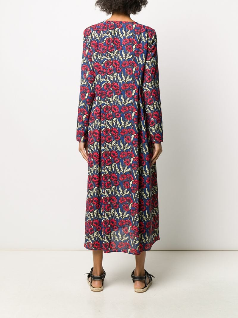 Shop La Doublej Poppy Print Shift Dress In Blue