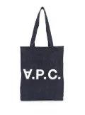 A.P.C. logo denim tote bag - Blue