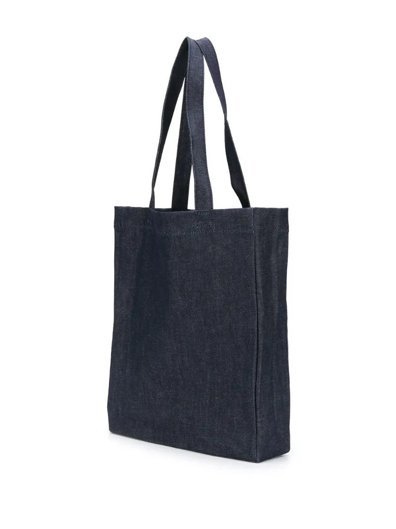 A.P.C. logo denim tote bag blue | MODES
