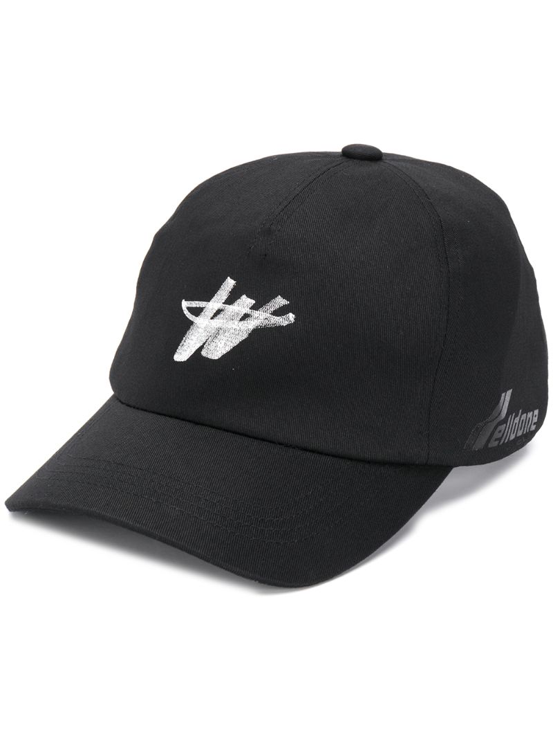 Shop We11 Done Logo Printed Cap In Black