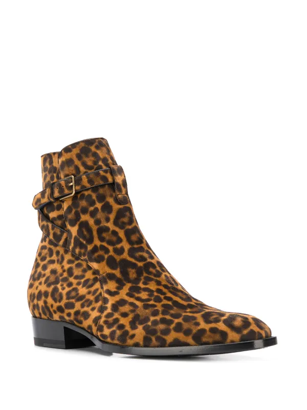 ysl leopard boots