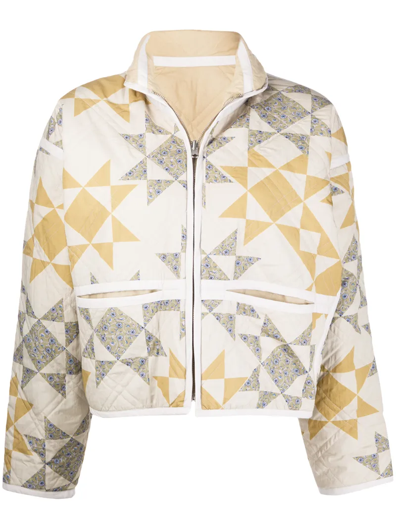 Isabel Marant Etoile Sazzle Patchwork Quilted Jacket In Neutrals ModeSens