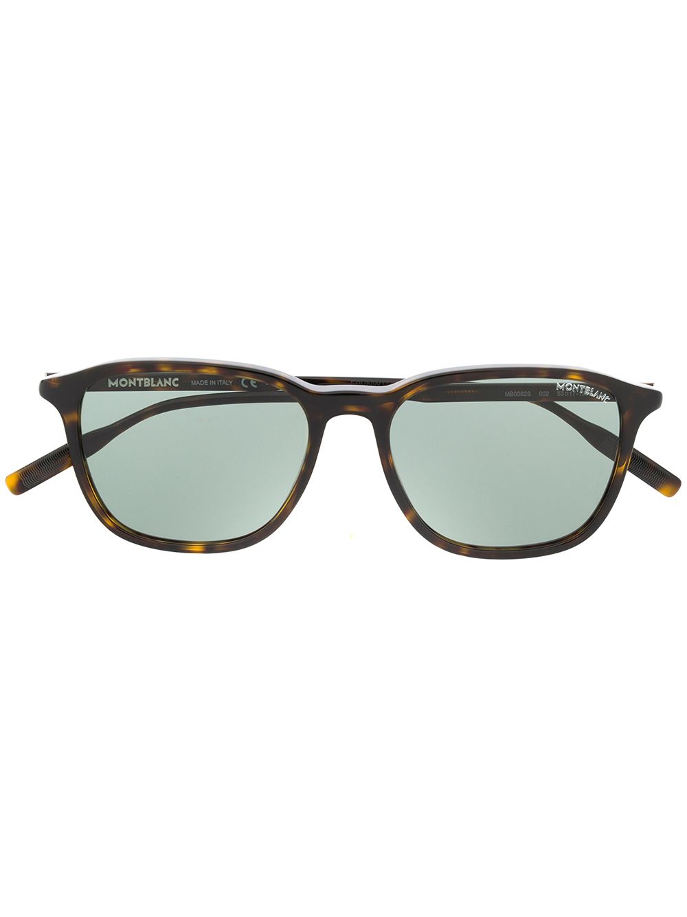 фото Montblanc tortoiseshell-effect square-frame sunglasses