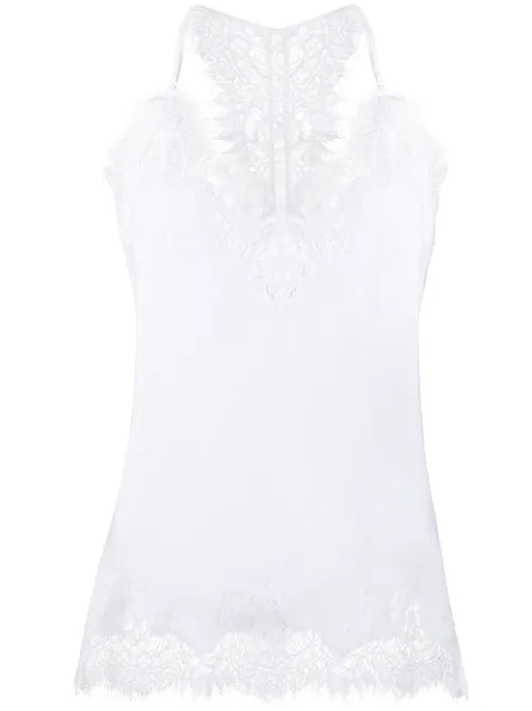 Gold Hawk lace-panel tank top