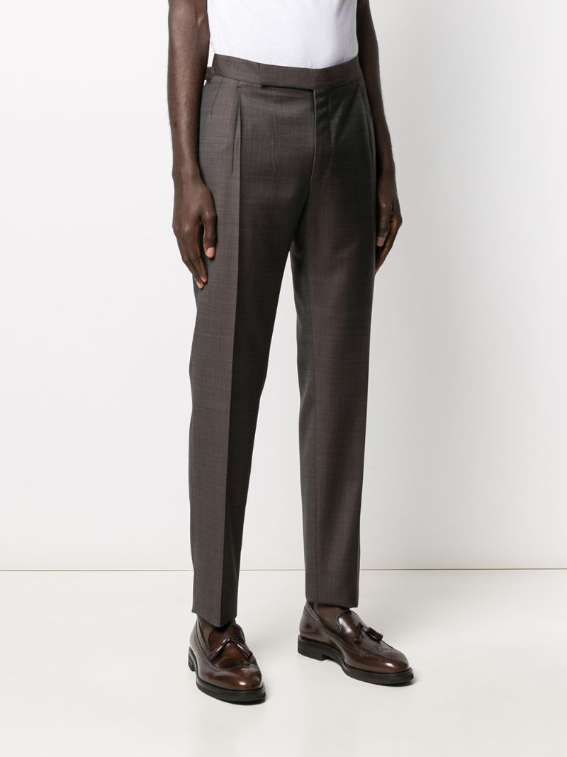 Shop Ermenegildo Zegna Slim-fit Tailored Trousers In Grey